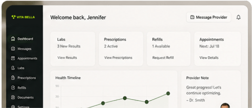 Vita Bella patient portal preview