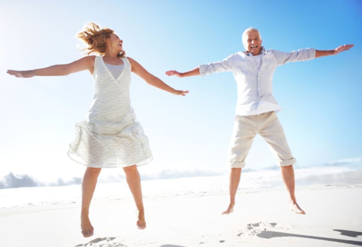 man and woman feeling great after weightloss